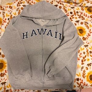 Gray Zip-Up Hoodie Jacket